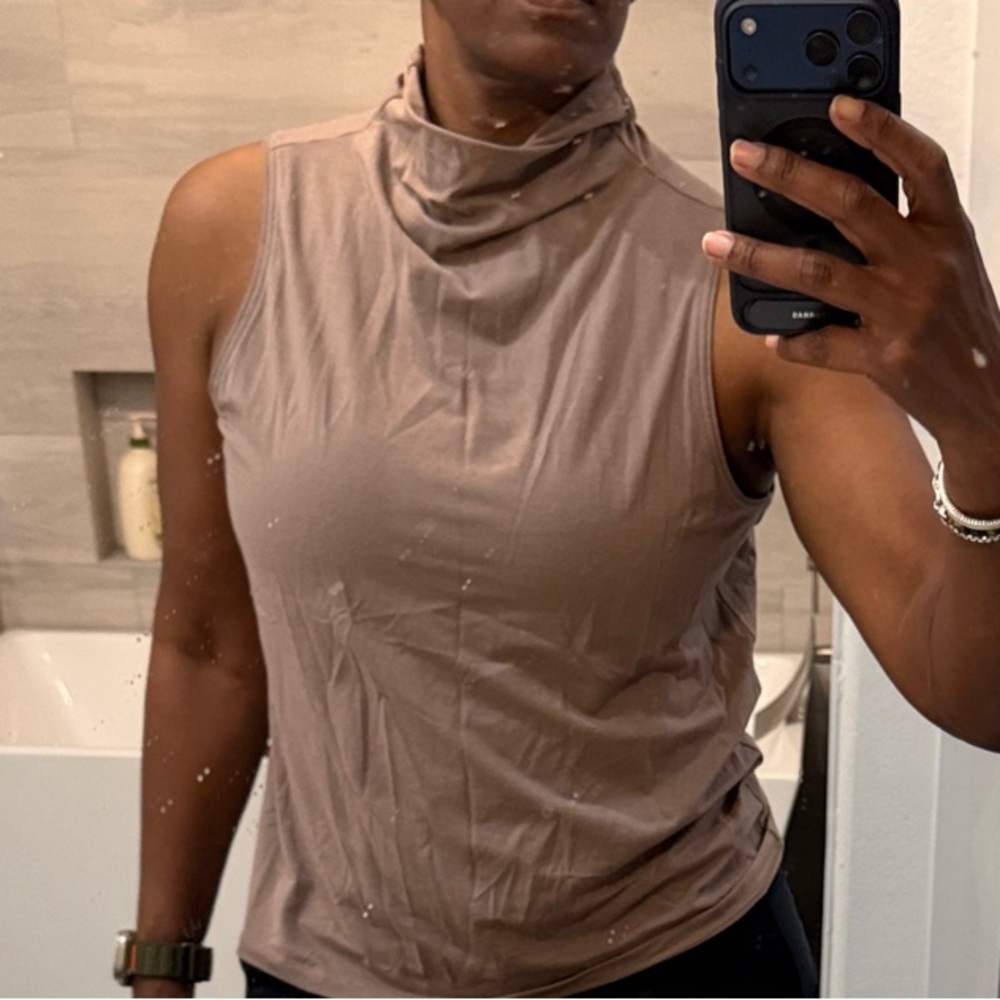 Athleta Mock Neck Tank Tops - Light Blue and Dark Teal